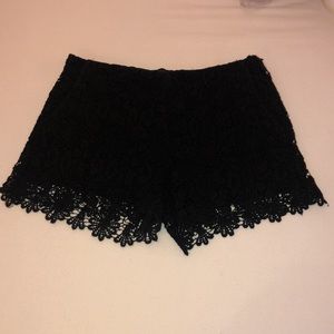 Zara black crochet shorts